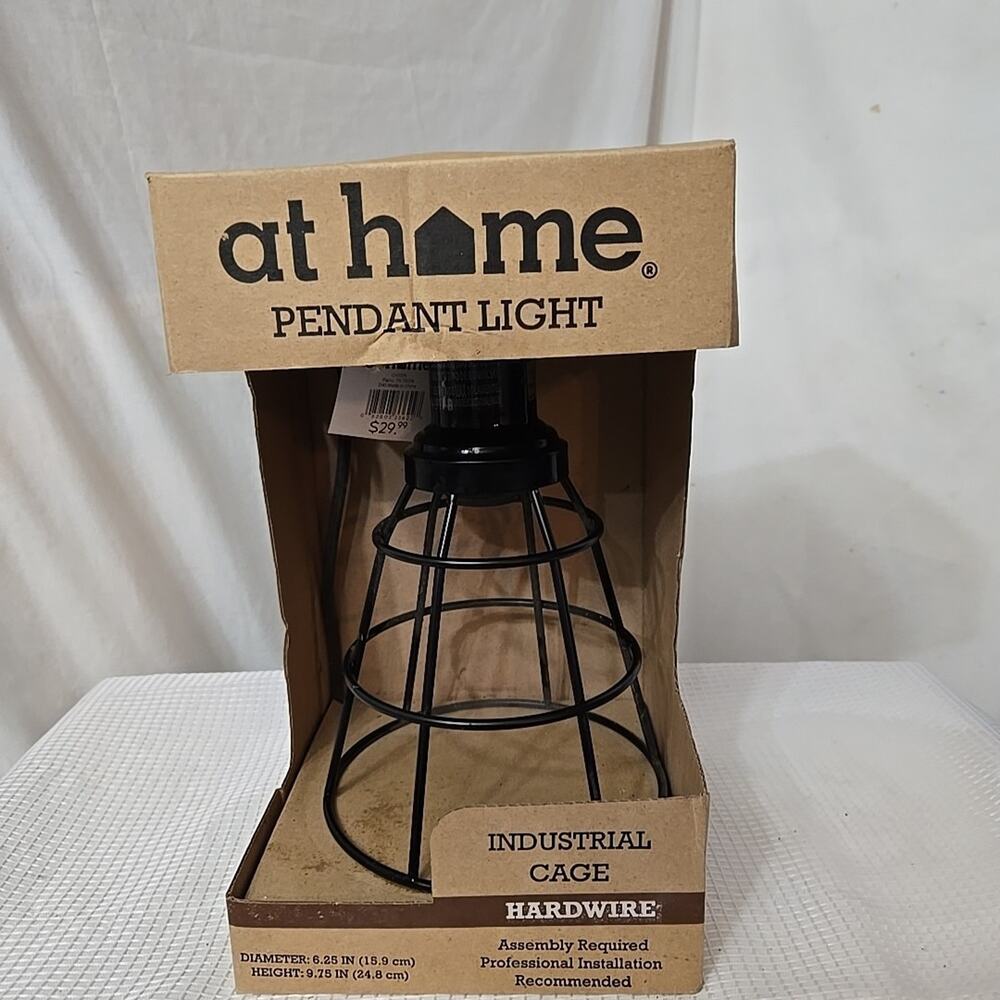 Pendant Light Hanging Fixture by At Home Industrial Cage Fixture 10"x6"